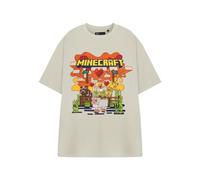 Vanilla Underground Minecraft Womens Beige Heart Animals Short Sleeved T-Shirt (Small)