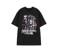 Monster High Womens Black T-Shirt | Old School Ghoul Graphic Tee | Short Sleeve Casual Top Characters Print | Cartoon Series Apparel for Fun Everyday Wear | MH Merch - Small