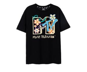 Vanilla Underground Mtv Unisex Black Flowers Short Sleeved T-Shirt (Xxx-Large)