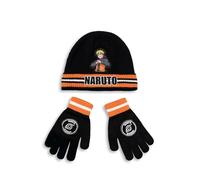 Vanilla Underground Naruto Boys Black Beanie and Gloves Set | Winter Wear with NARUTO Character Print | Anime Accessories for Cold Weather | Cosy Kids Apparel