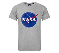 Vanilla Underground Nasa Mens Grey Distressed Logo Short Sleeved T-Shirt (Medium)