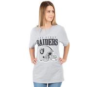 NFL Las Vegas Raiders T-Shirt for Women | Ladies American Football Short Sleeve Grey Jersey Top | Gamer Clothing Merchandise