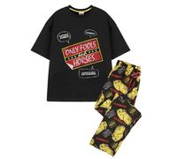 Vanilla Underground Only Fools And Horses Mens Black Logo Short Sleeve Long Leg Pyjama Set (Small)