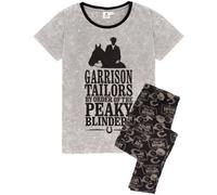 Vanilla Underground Peaky Blinders Womens Grey Character Short Sleeve Long Leg Pyjama Set (Small)