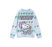 Vanilla Underground Peanuts Womens Blue Snoopy Christmas Jumper (X-Large)