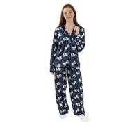 Vanilla Underground Peanuts Womens Blue Snoopy Long Sleeve Long Leg Pyjama Set (Medium)