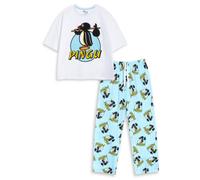 Vanilla Underground Pingu Womens Blue Character Short Sleeve Long Leg Pyjama Set (X-Large)