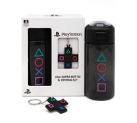 Vanilla Underground PlayStation Womens Black Controller Symbols Print Spout Water Bottle (One Size)