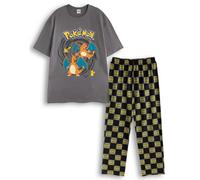Vanilla Underground Pokemon Mens Multicoloured Pikachu & Charizard Short Sleeve Long Leg Pyjama Set (X-Large)