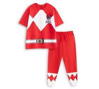 Vanilla Underground Power Rangers Mens Red Red Character Short Sleeve Long Leg Pyjama Set (Small)
