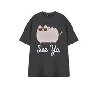 Pusheen Women's Short Sleeve T-Shirt | See Ya Pusheen Graphic Tee in Black | Cute Internet Cat Top | Comfortable Casual Apparel | Cat Lover Gift for Her