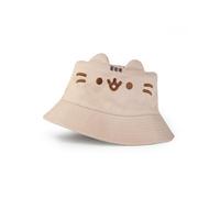 Pusheen the Cat Women's Beige Bucket Hat | Novelty Face Hat with 3D Ears | Casual Wear for Sun Protection | Classic Cartoon Accessory | Pusheen Headwear Merchandise