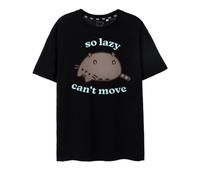 Vanilla Underground Pusheen Womens Black So Lazy Short Sleeved T-Shirt (Large)