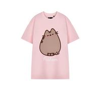 Pusheen Pink Women's Short Sleeve Graphic Tee | Blush Cat Lover T-Shirt | Cute Kawaii Cat Top | Comfy Internet Cat Apparel | Women's Pink Tee Shirt | Pusheen Merchandise Gift for Her