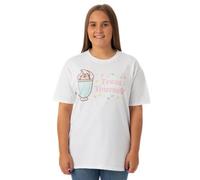 Vanilla Underground Pusheen Womens White Treat Yourself Short Sleeved T-Shirt (X-Large)
