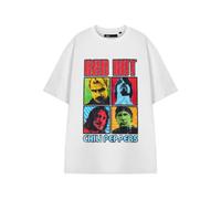 Vanilla Underground Red Hot Chili Peppers Unisex White Squares Short Sleeved T-Shirt (X-Large)