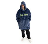 RICK AND MORTY Mens Blue Blanket Hoodie | Classic Character Design in Cosy Fleece | Ideal Loungewear for Relaxation & Warmth | Long Sleeve Hooded Comfort Merch