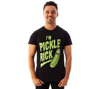 Vanilla Underground Rick And Morty Mens Black I'm Pickle Rick Slogan Graphic Short Sleeved T-Shirt (Small)