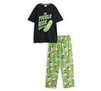 Vanilla Underground Rick And Morty Mens Multicoloured Pickle Rick Short Sleeve Long Leg Pyjama Set (Xx-Large)