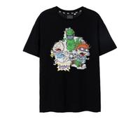 Vanilla Underground Rugrats Unisex Black Chalky Graphic Short Sleeved T-Shirt (Large)