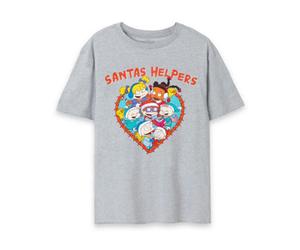 Vanilla Underground Rugrats Womens Grey Santas Helpers Short Sleeved T-Shirt (Xx-Large)