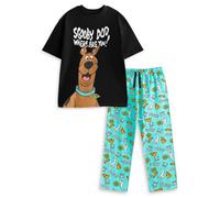 Vanilla Underground Scooby Doo Mens Black Character Short Sleeve Long Leg Pyjama Set (Large)