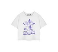 Vanilla Underground Scooby Doo Womens White Hex Girls Cropped Short Sleeved T-Shirt (X-Large)