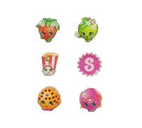 Vanilla Underground Shopkins Girls Silver Multi-Character Earrings (One Size)