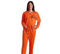 Vanilla Underground Show Me The Merch Orange Convict 2 Piece Costume | Long Sleeve Prisoner Fancy Dress Outfit with Metal Handcuffs | D.O.C Inmate Jumpsuit | Halloween Party Dress-Up | Adult Unisex