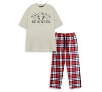 Vanilla Underground Show Me The Merch Unisex Beige Rudolf & Co Short Sleeve Long Leg Pyjama Set (Small)