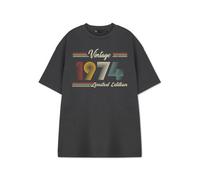 Vanilla Underground Show Me The Merch Unisex Grey Vintage 1974 Short Sleeved T-Shirt (Medium)