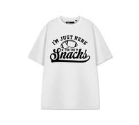 Vanilla Underground Show Me The Merch Unisex White Here For The Snacks Short Sleeved T-Shirt (Medium)