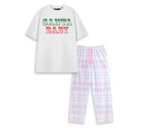Vanilla Underground Show Me The Merch Unisex White Santa Baby Short Sleeve Long Leg Pyjama Set (X-Large)