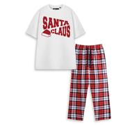 Vanilla Underground Show Me The Merch Unisex White Santa Claus Short Sleeve Long Leg Pyjama Set (Small)