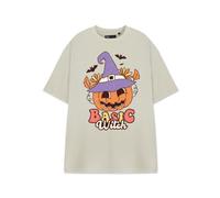 Vanilla Underground Show Me The Merch Womens Beige Basic Witch Short Sleeved T-Shirt (Large)
