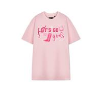 Vanilla Underground Show Me The Merch Womens Pink Let's Go Girls Short Sleeved T-Shirt (Medium)