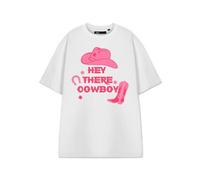 Vanilla Underground Show Me The Merch Womens White Hey There Cowboy Short Sleeved T-Shirt (Xx-Large)