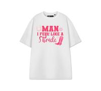 Vanilla Underground Show Me The Merch Womens White Man I Feel Like A Bride Short Sleeved T-Shirt (Large)
