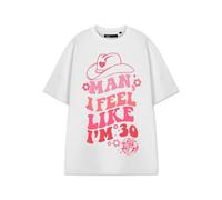 Vanilla Underground Show Me The Merch Womens White Man I Feel Like I'm 30 Short Sleeved T-Shirt (Small)