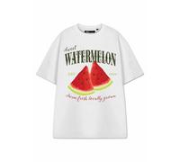 Vanilla Underground Show Me The Merch Womens White Watermelon Short Sleeved T-Shirt (Medium)