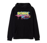 Vanilla Underground Sonic The Hedgehog Mens Black Psychedelic Logo Hoodie (Xxx-Large)