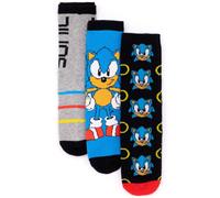 Vanilla Underground Sonic The Hedgehog Mens Black Sonic Calf Socks Set Of 3 (7-11 Uk)