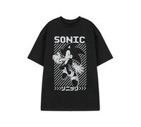 Vanilla Underground Sonic The Hedgehog Mens Black Sonic Short Sleeved T-Shirt (Large)
