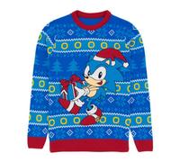 Vanilla Underground Sonic The Hedgehog Mens Blue Sonic Christmas Jumper (Small)