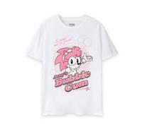 Vanilla Underground Sonic The Hedgehog Womens White Amy's Bubblegum Short Sleeved T-Shirt (Large)