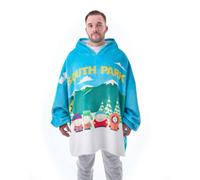 Vanilla Underground South Park Mens Blue Bus Stop Scene Blanket Hoodie (One Size)