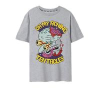 Vanilla Underground Spongebob Squarepants Mens Grey Krusty Pants Squidward Aching Tenticles Short Sleeved T-Shirt (Medium)