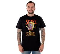 Vanilla Underground Spongebob Squarepants Unisex Black Scare Or Be Scared Short Sleeved T-Shirt (Medium)