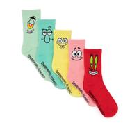 Vanilla Underground Spongebob Squarepants Unisex Yellow Mutli-Character Calf Socks Set Of 5 (7-11 Uk)