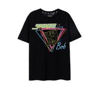 Vanilla Underground Spongebob Squarepants Womens Black 80's Neon Short Sleeved T-Shirt (Large)